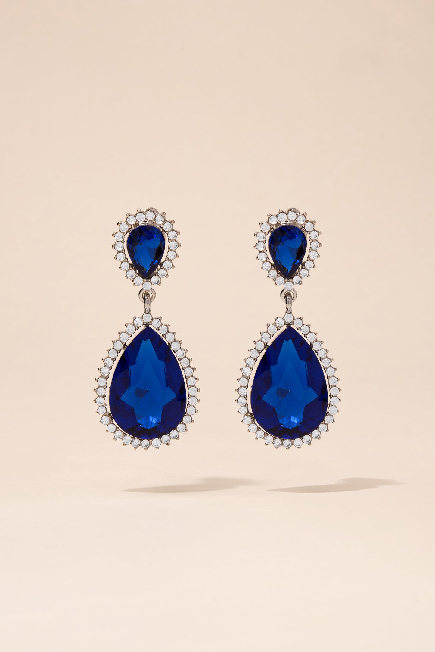 Sun Burst Rhinestone Clip-On Drop Earrings