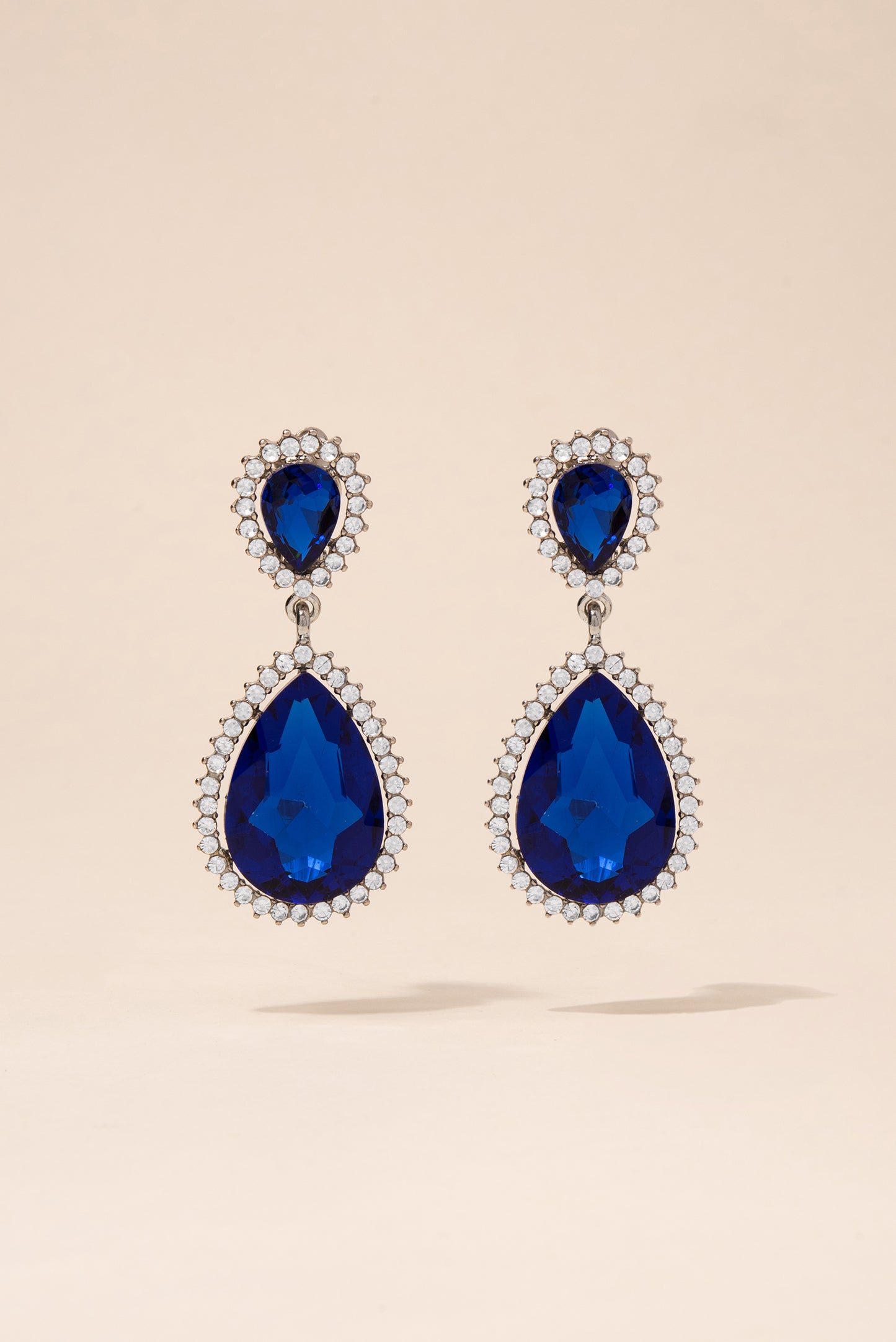 Sun Burst Rhinestone Clip-On Drop Earrings