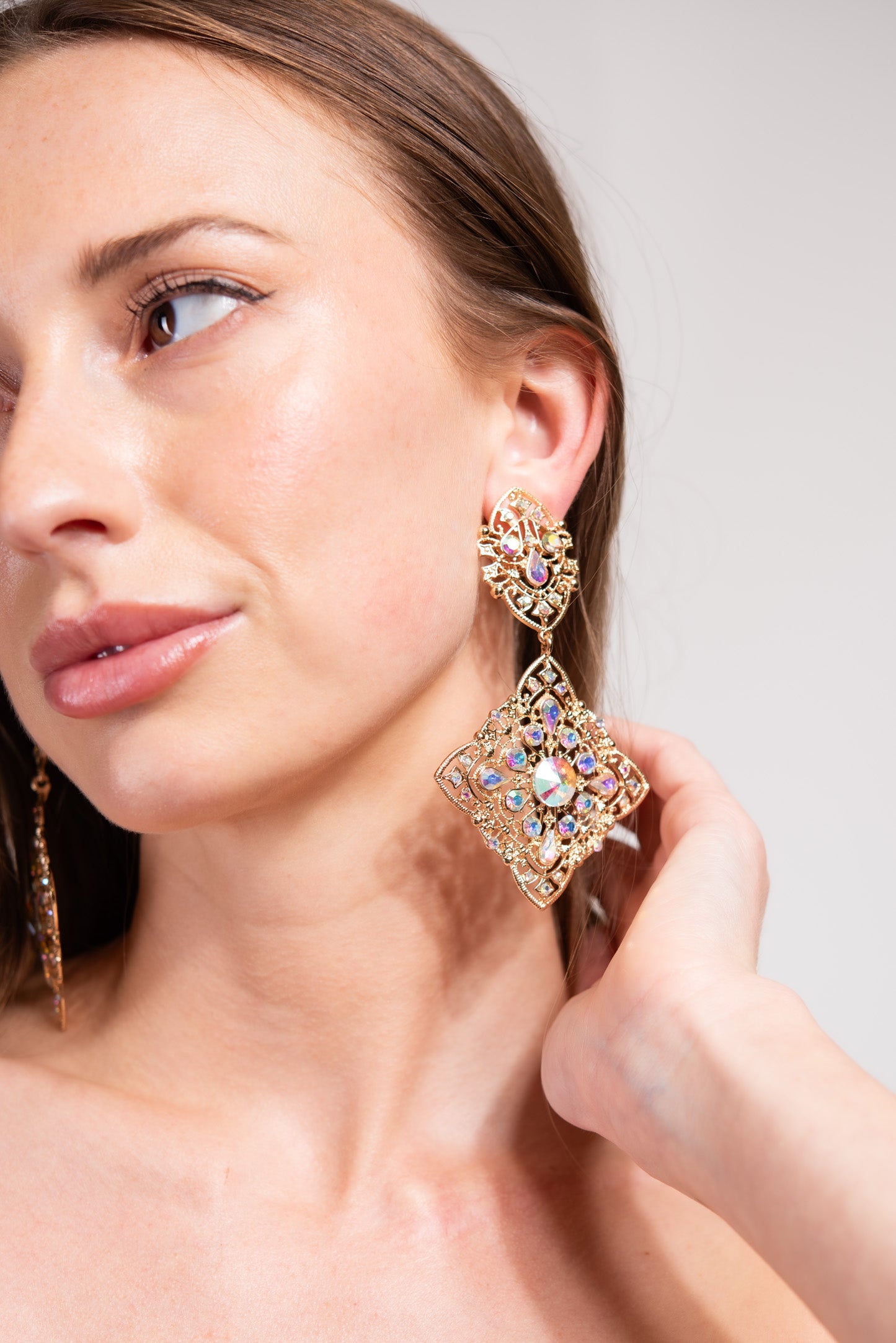 Athena Crystal Dangle Earrings