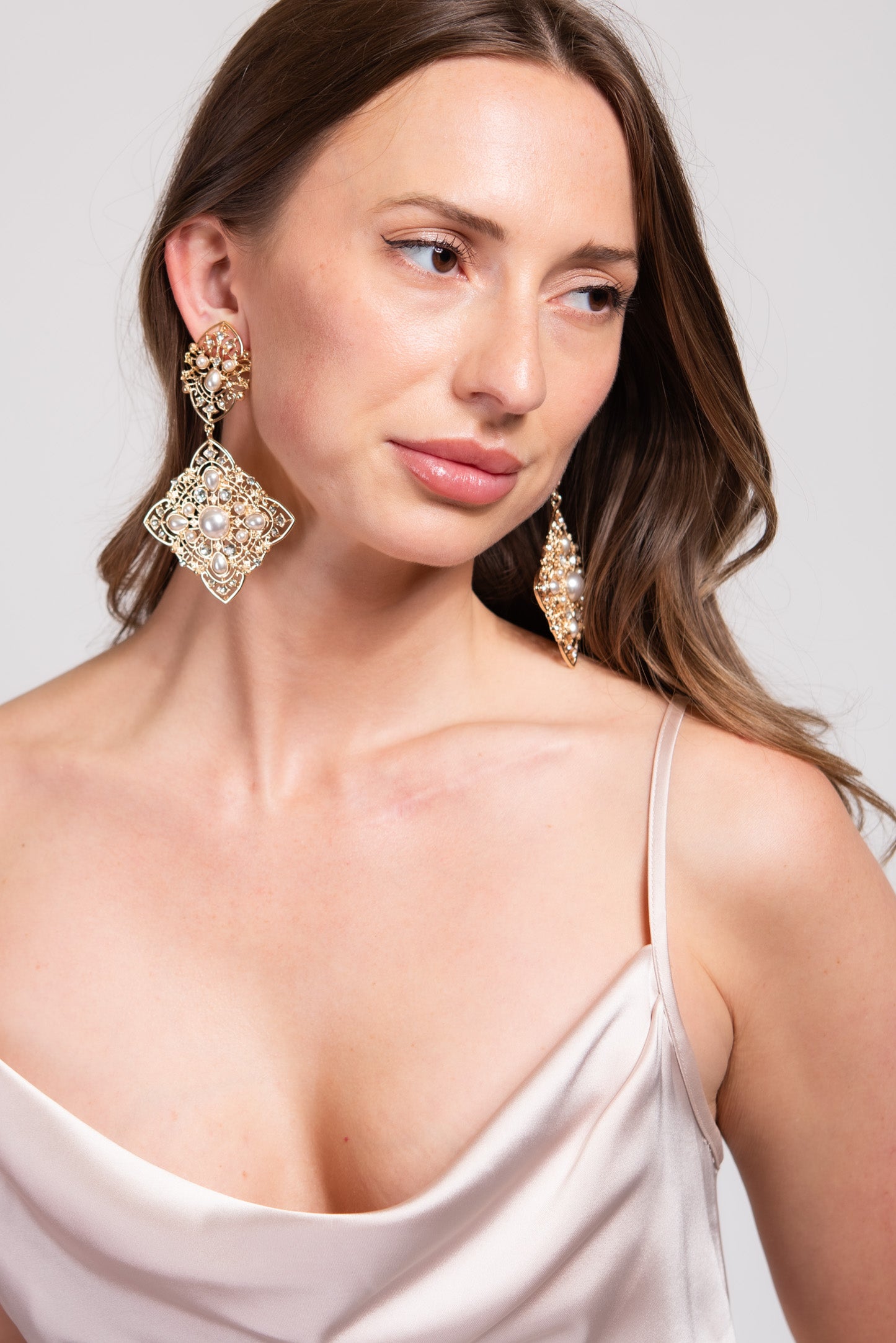 Athena Crystal Dangle Earrings