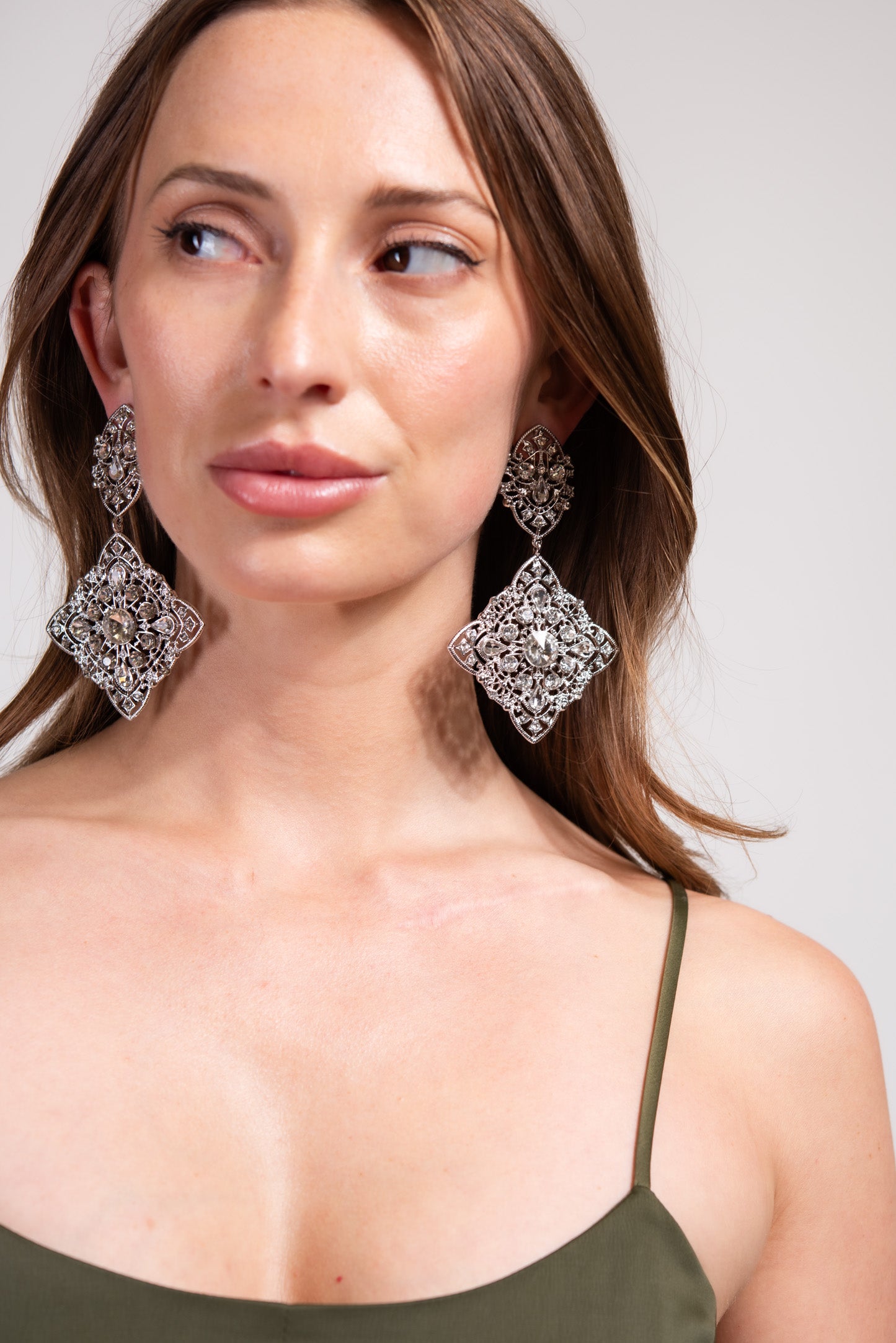 Athena Crystal Dangle Earrings