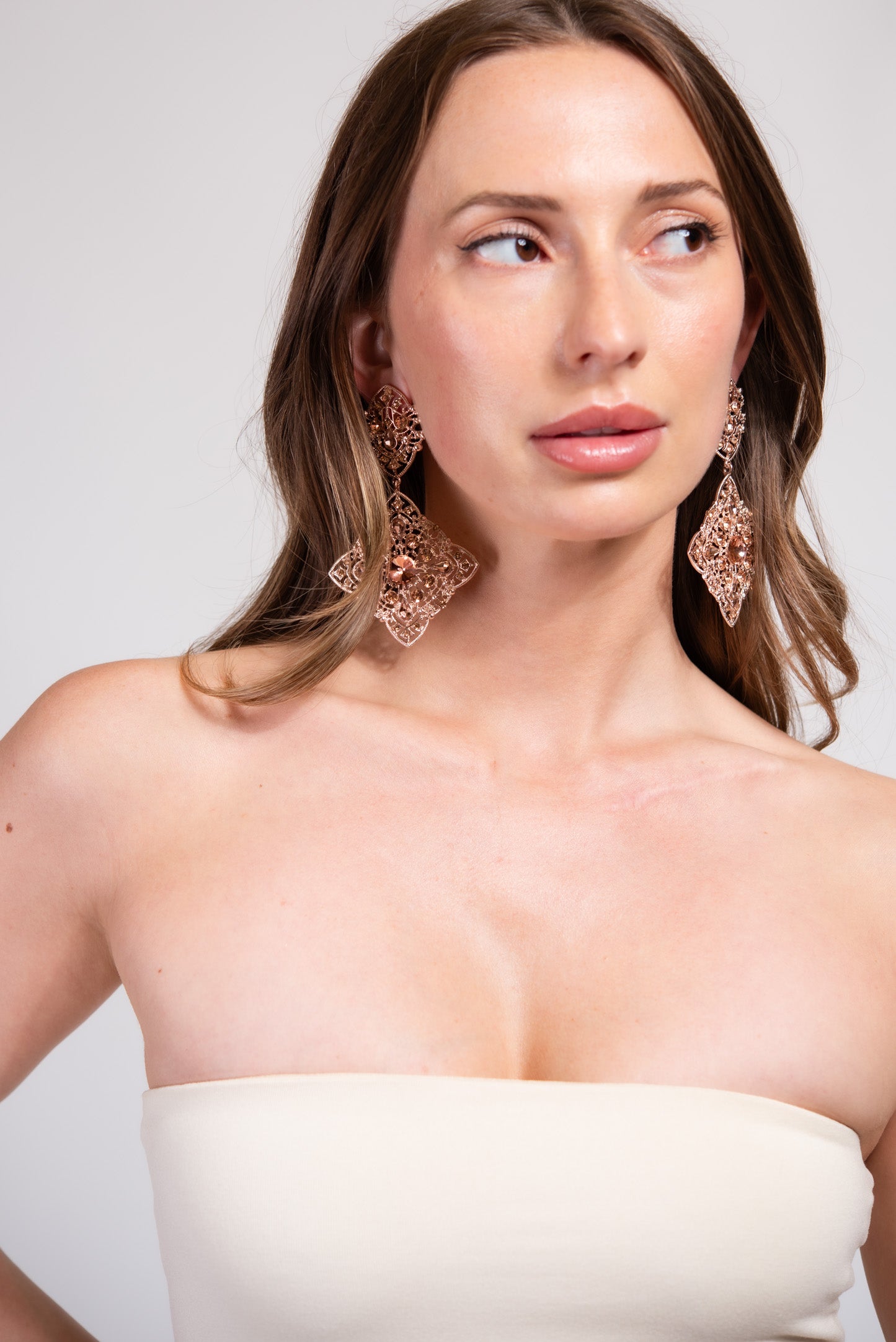 Athena Crystal Dangle Earrings