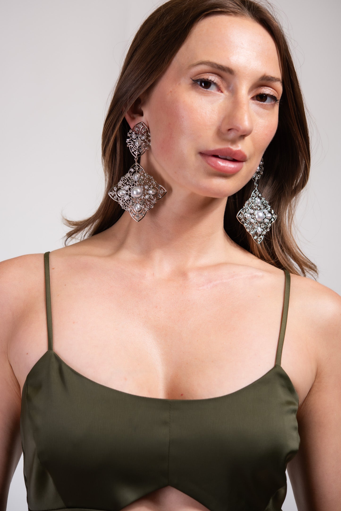 Athena Crystal Dangle Earrings