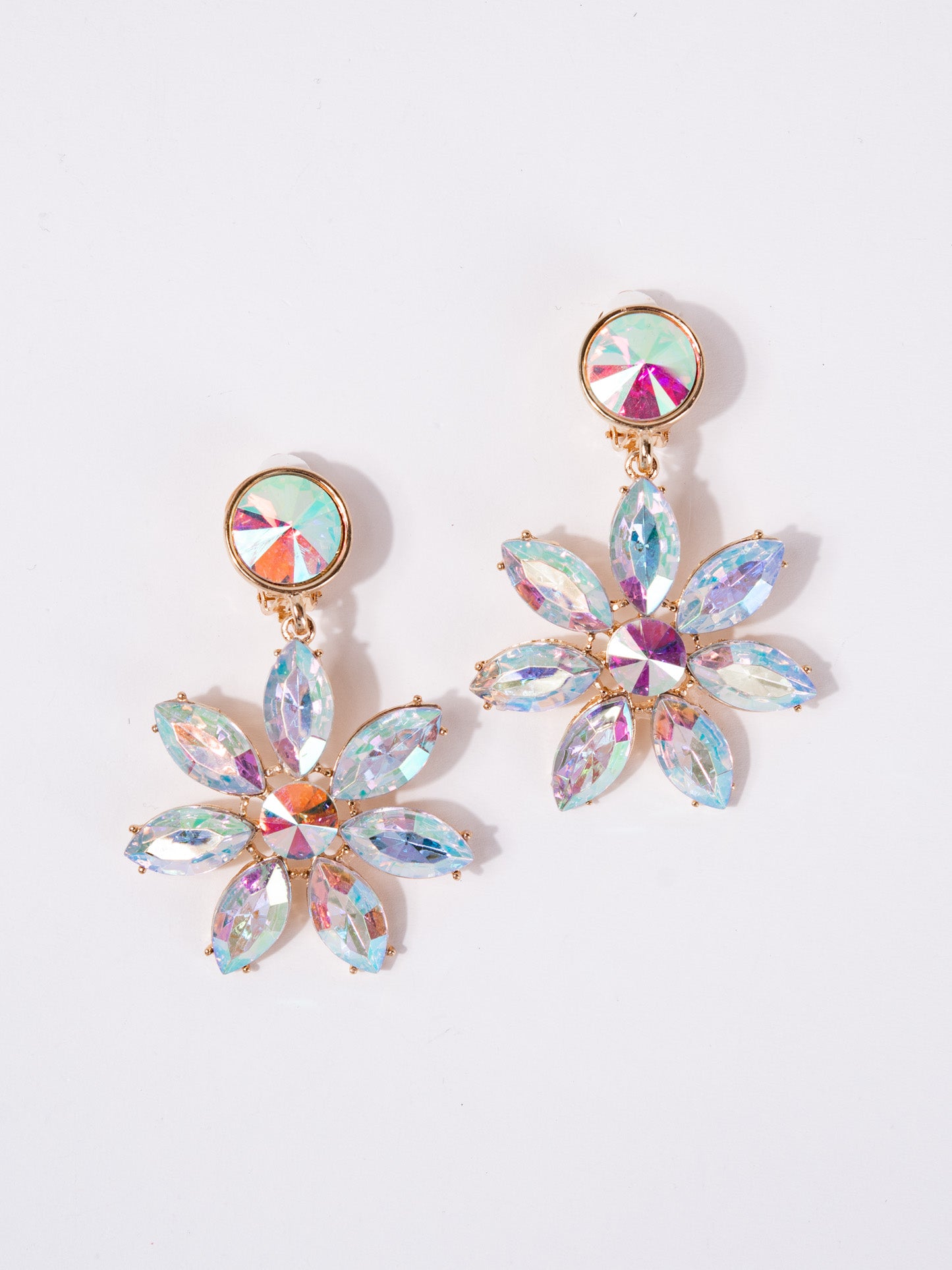Briana Flower Dangly Stone Earrings