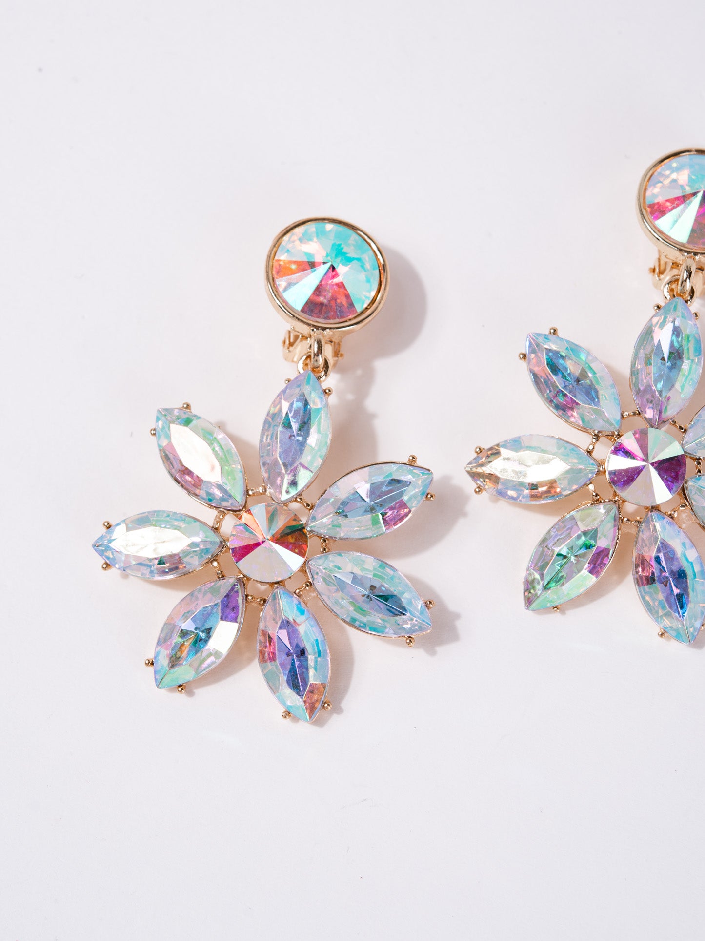 Briana Flower Dangly Stone Earrings