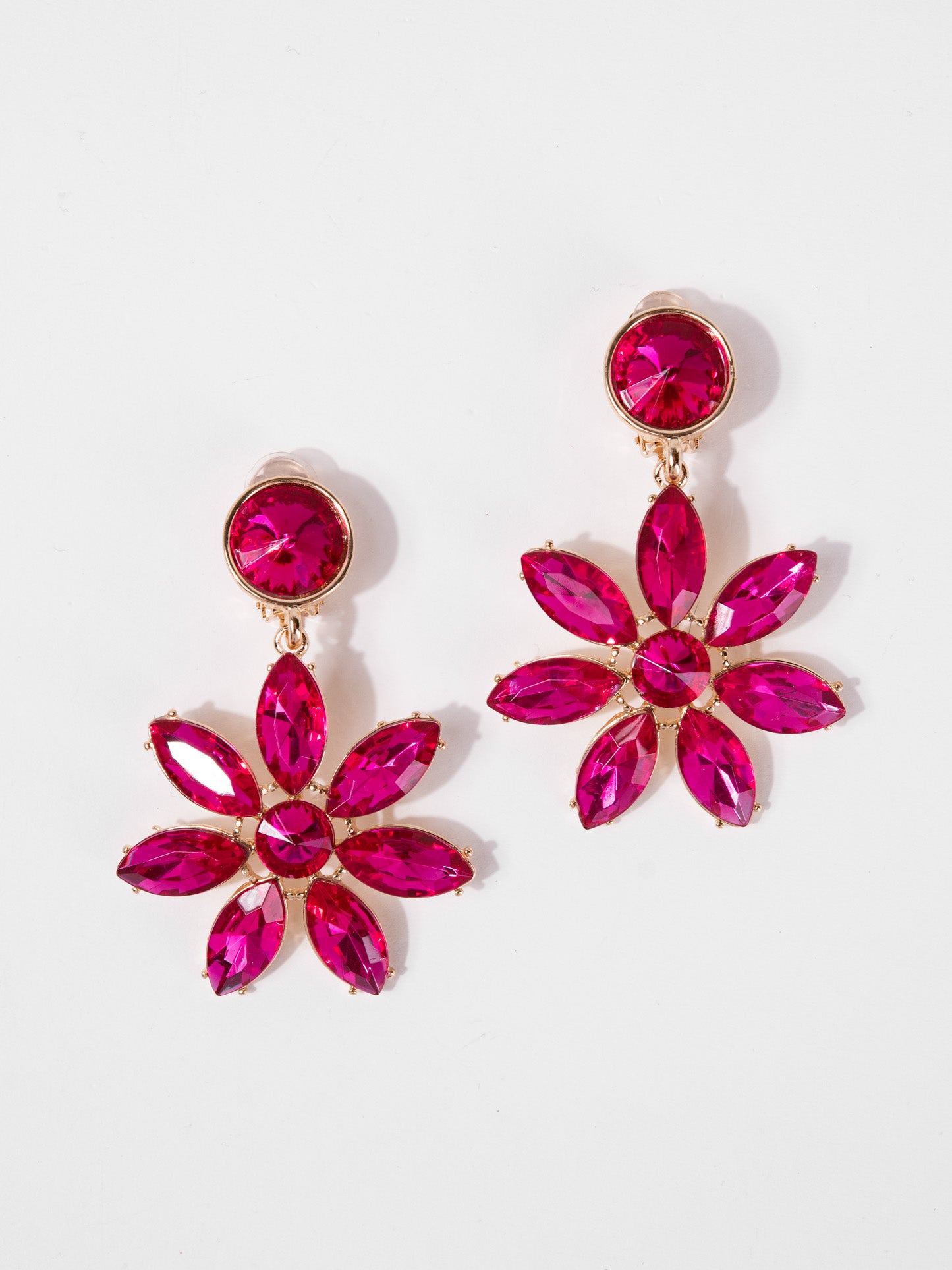 Briana Flower Dangly Stone Earrings