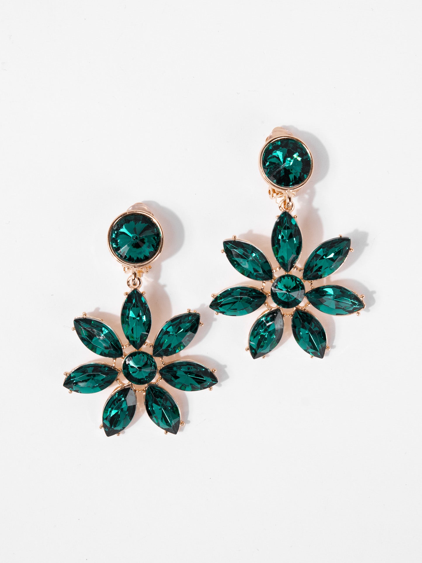 Briana Flower Dangly Stone Earrings