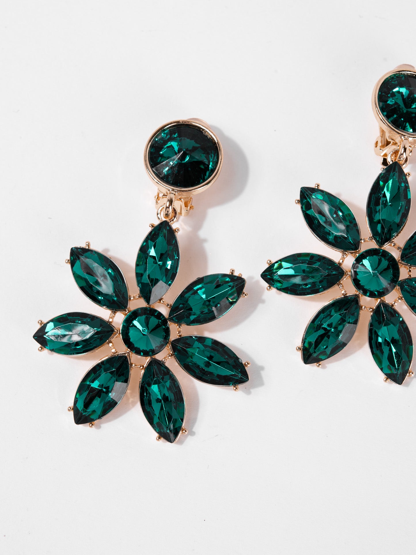 Briana Flower Dangly Stone Earrings