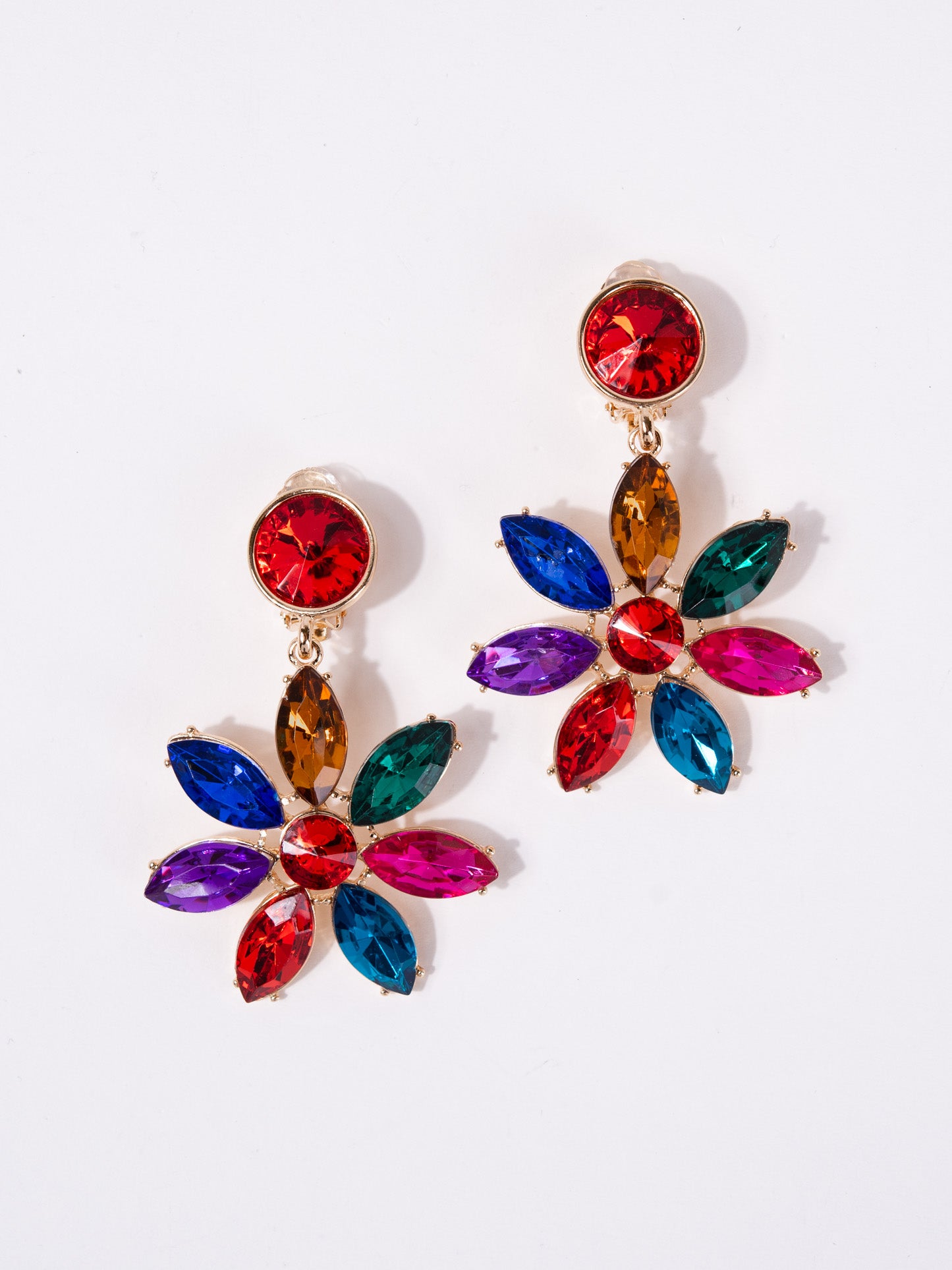 Briana Flower Dangly Stone Earrings