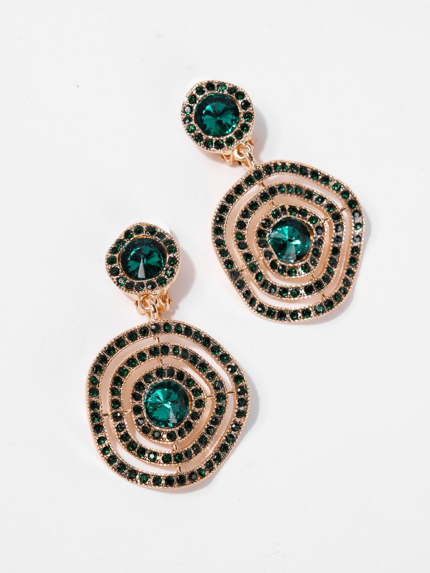 Oakley Circle Drop Rhinestone Earrings