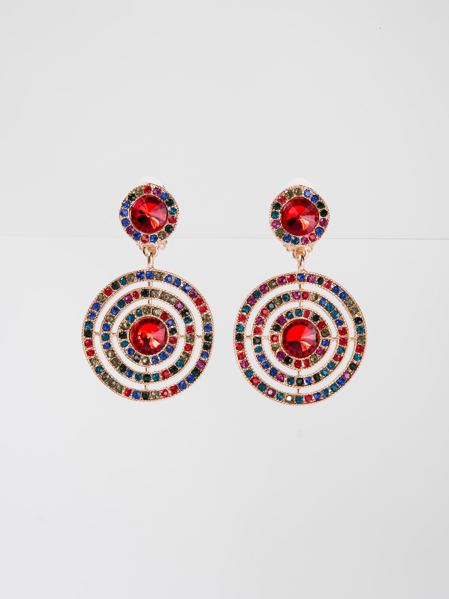Oakley Circle Drop Rhinestone Earrings
