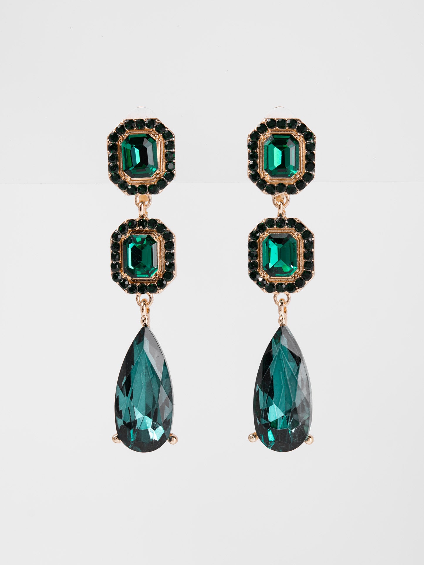 Blakely Rhinestone Dangly Stone Earrings