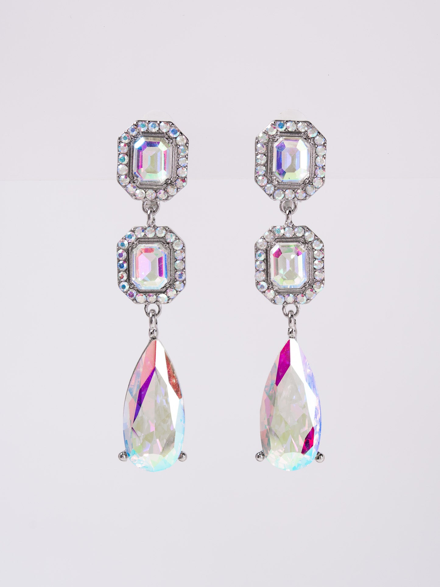 Blakely Rhinestone Dangly Stone Earrings