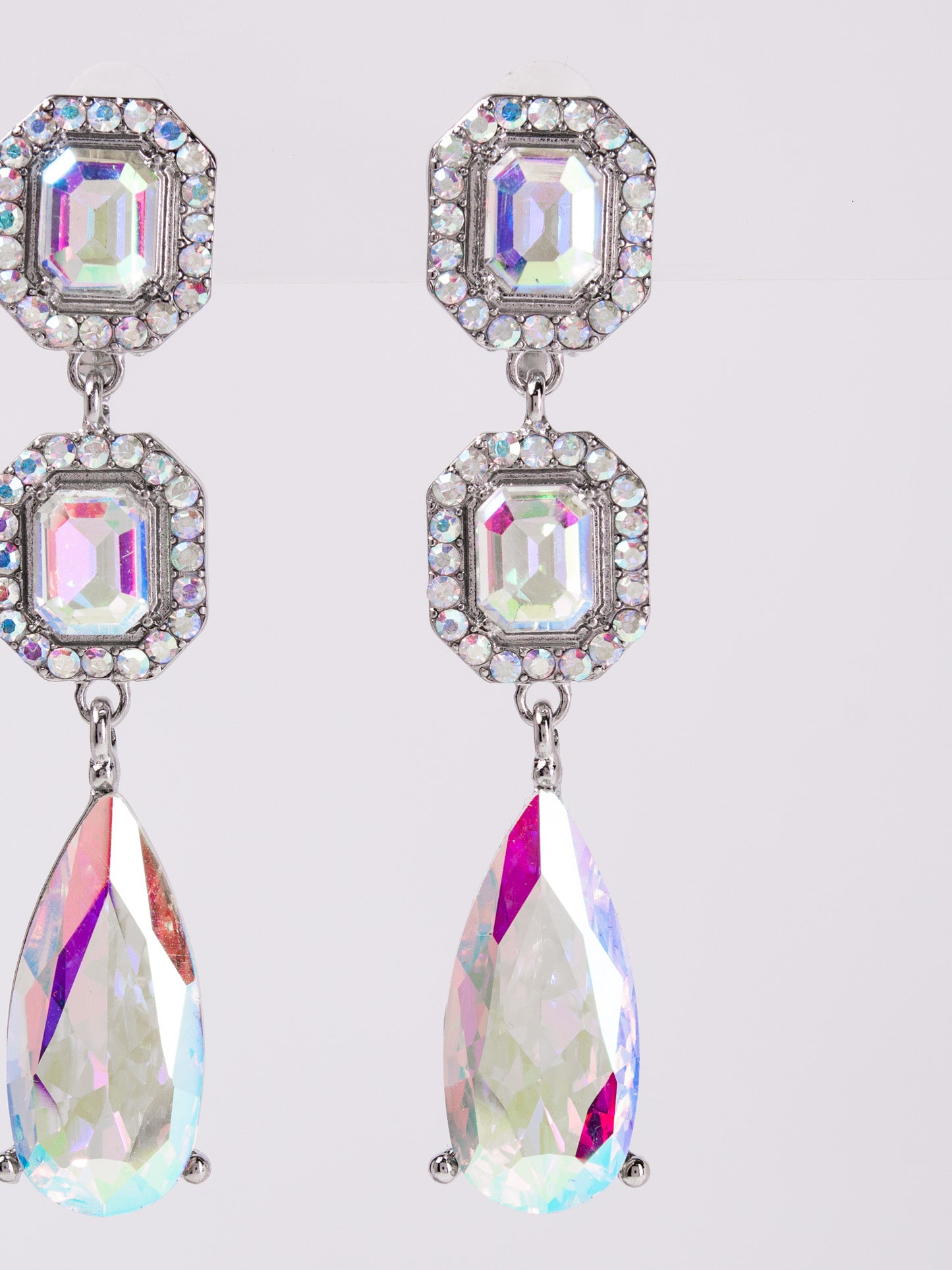 Blakely Rhinestone Dangly Stone Earrings