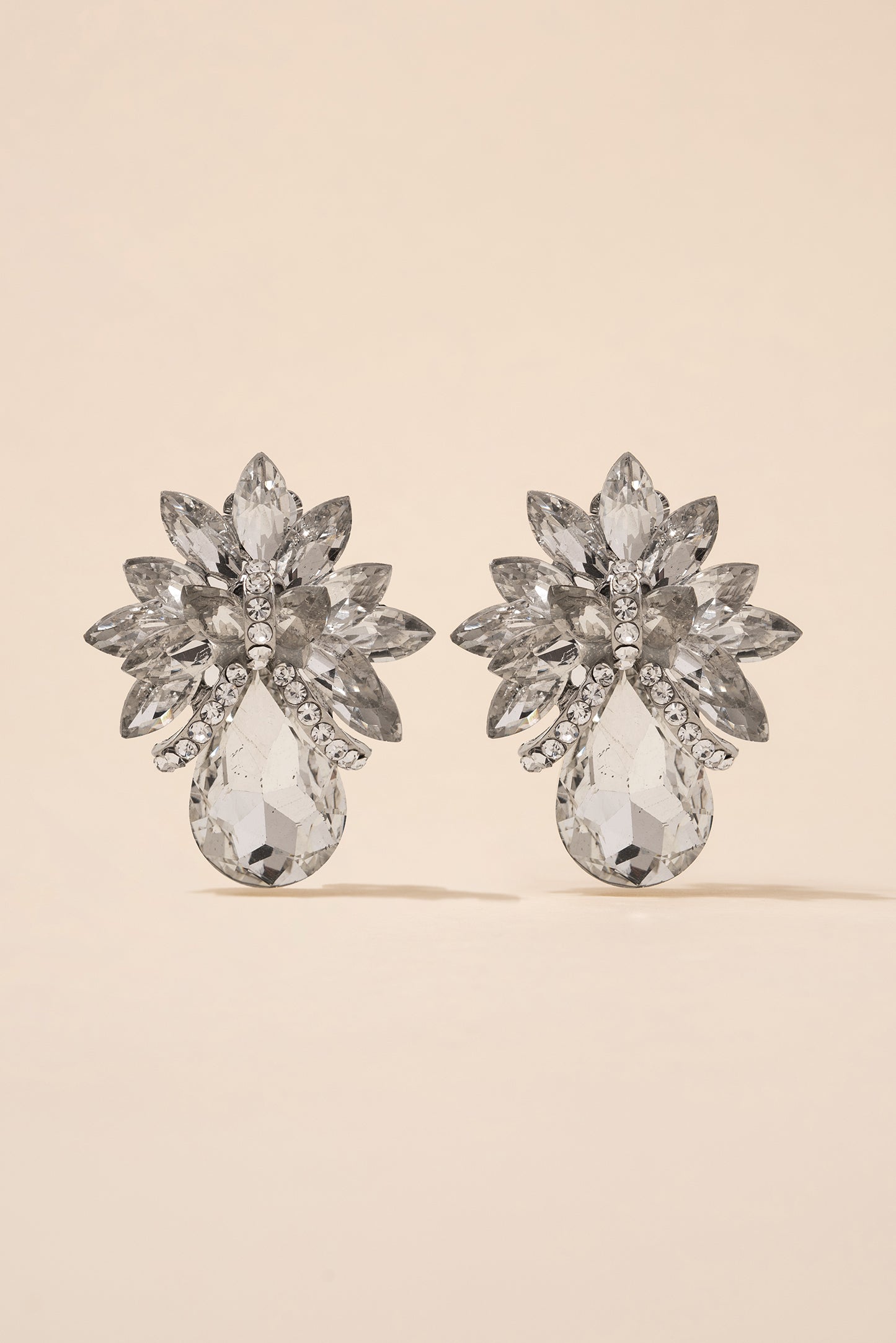Presley Statement Teardrop Stone Clip-on Earrings