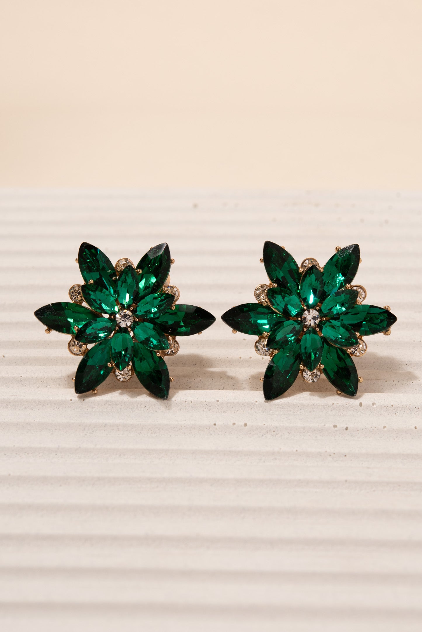 Ivy Flower Burst Clip-on Earrings