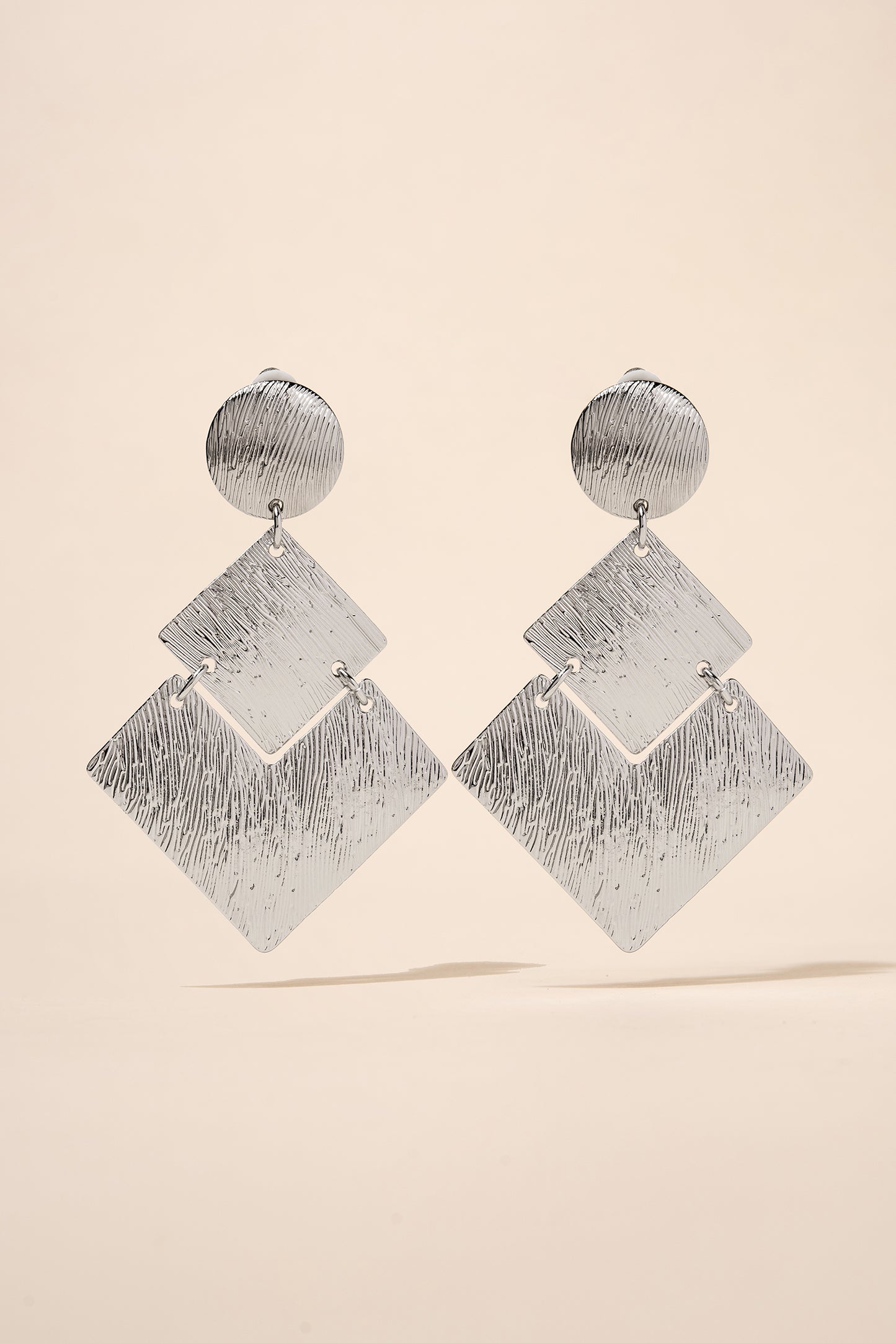 Alice 3-Tier Geometric Clip-on Earrings