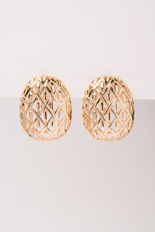 Mila Open Cut Woven Dome Clip-On Earrings