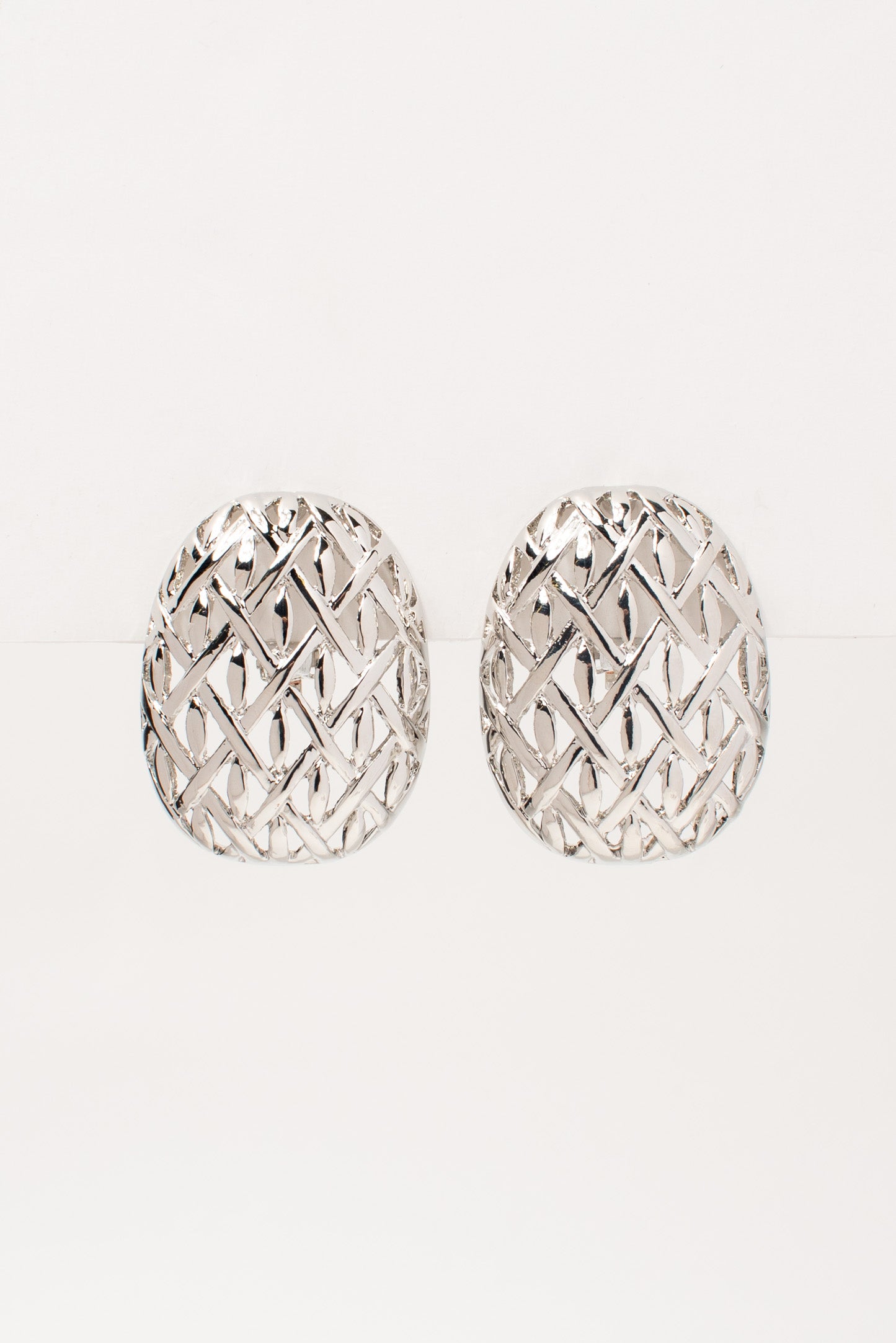 Mila Open Cut Woven Dome Clip-On Earrings