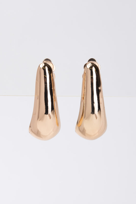 Angelica Crescent Metal Clip-On Earrings