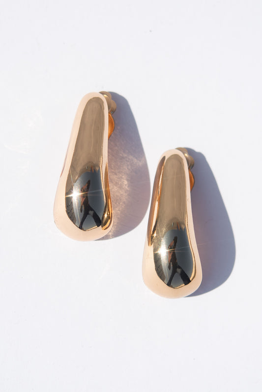 Angelica Crescent Metal Clip-On Earrings | Gold