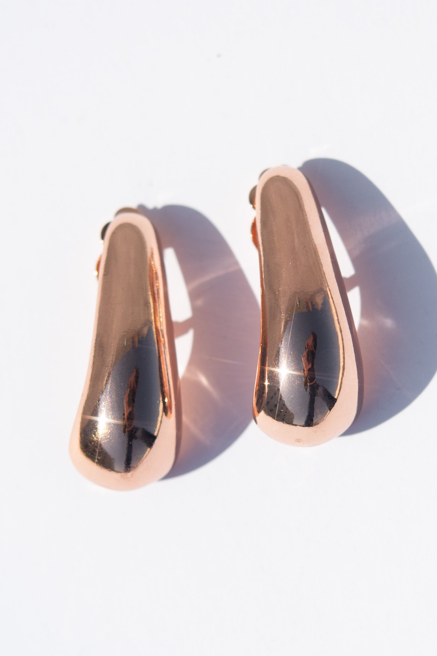Angelica Crescent Metal Clip-On Earrings