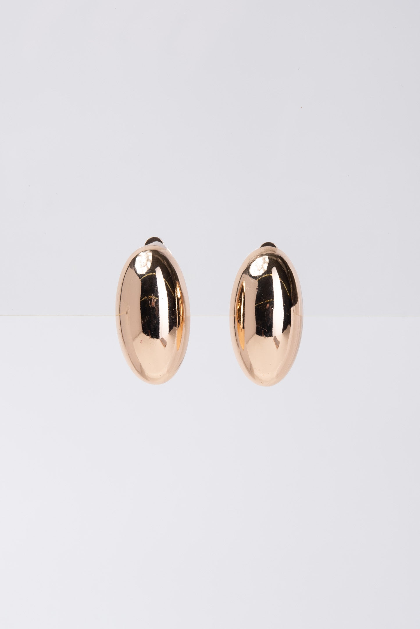 Angelina Oval Metal Clip On Earrings