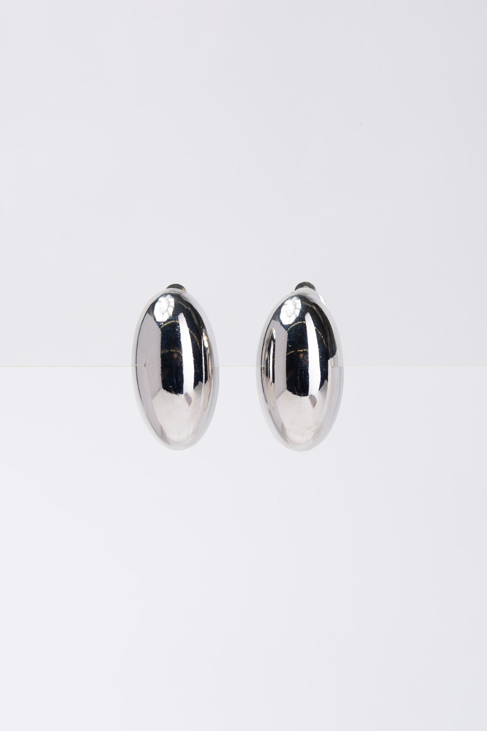 Angelina Oval Metal Clip On Earrings
