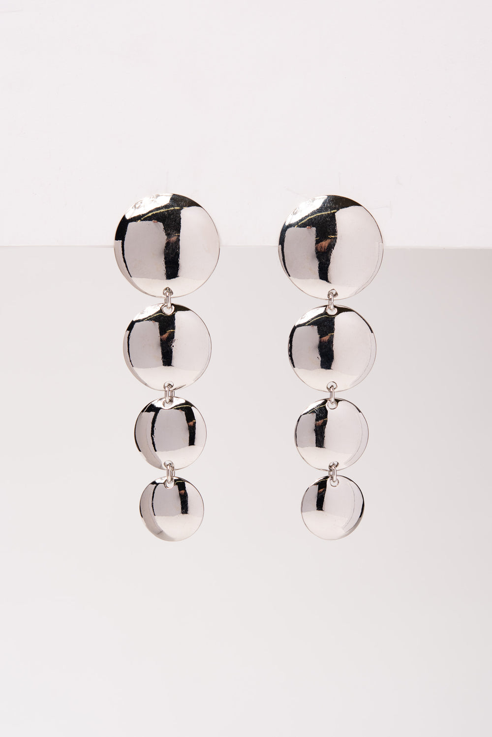 Ivy Multi Disc Clip-On Earrings | Silver