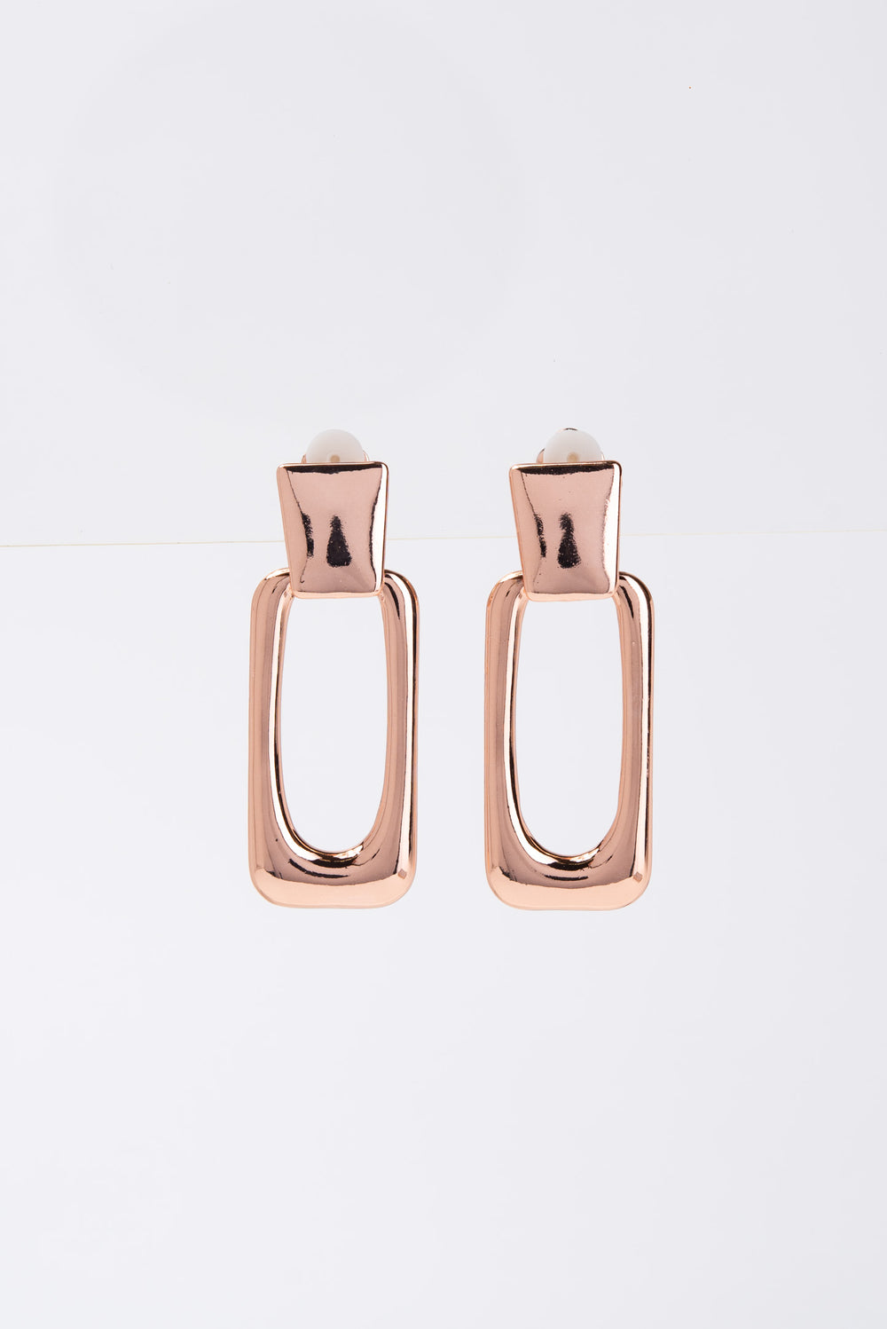 Carolina Metal Rectangle Clip On Earrings