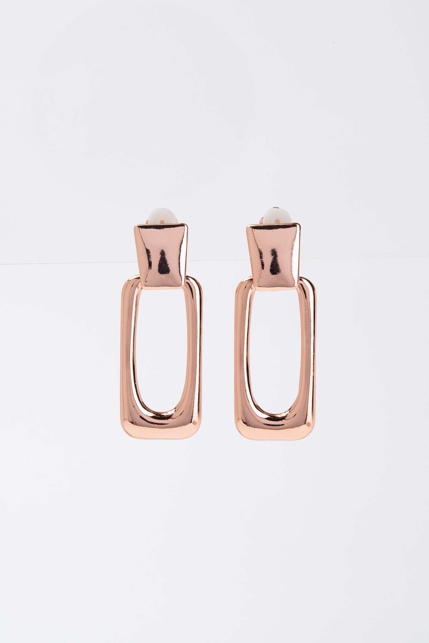 Carolina Metal Rectangle Clip On Earrings