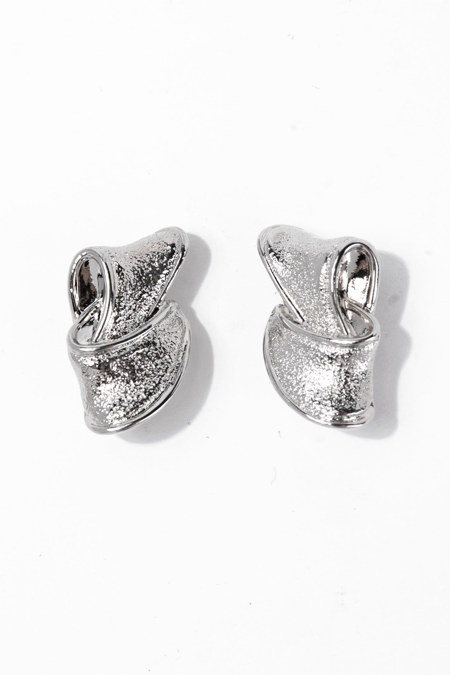 Marina Swirl Clip-On Textured Earrings