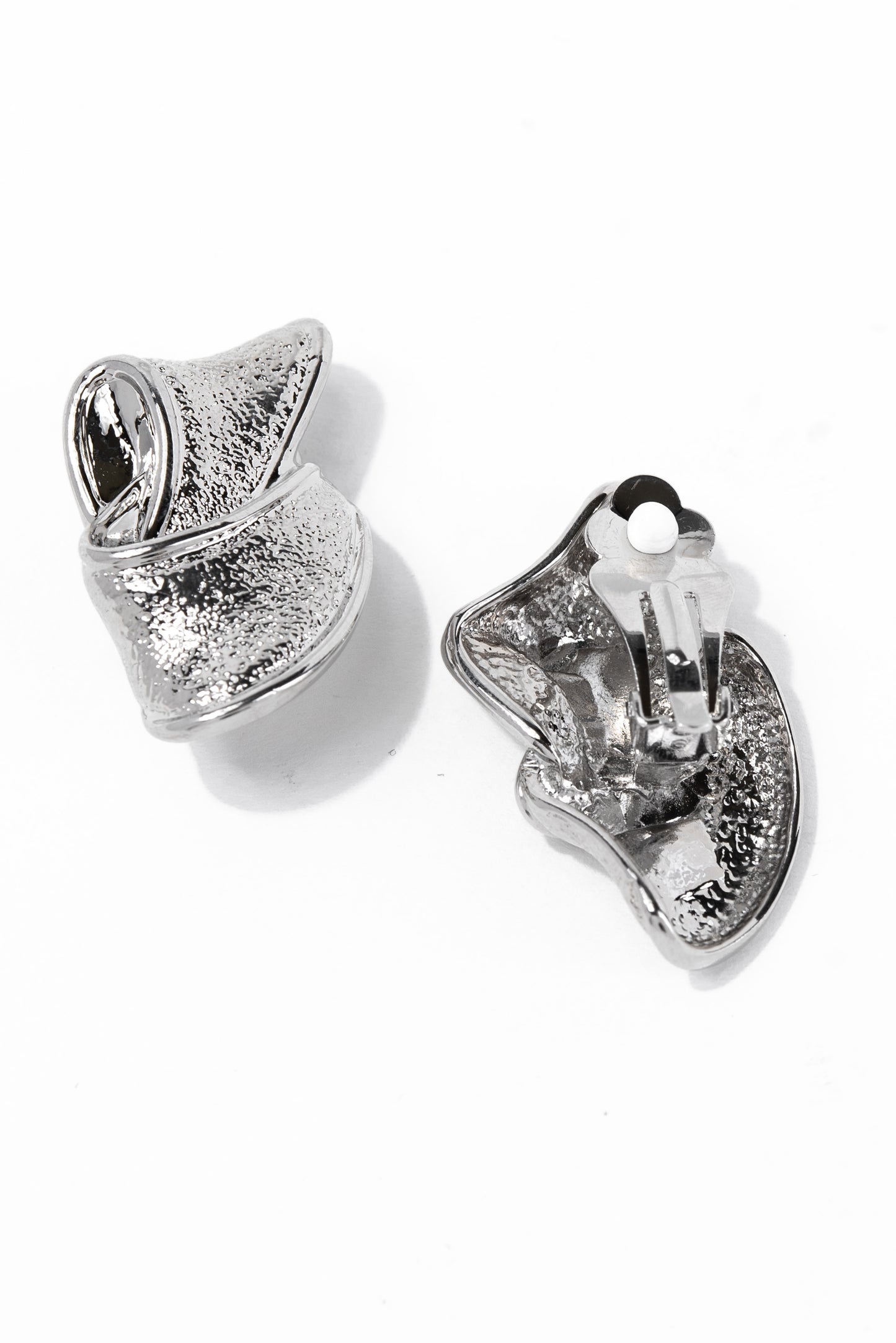 Marina Swirl Clip-On Textured Earrings