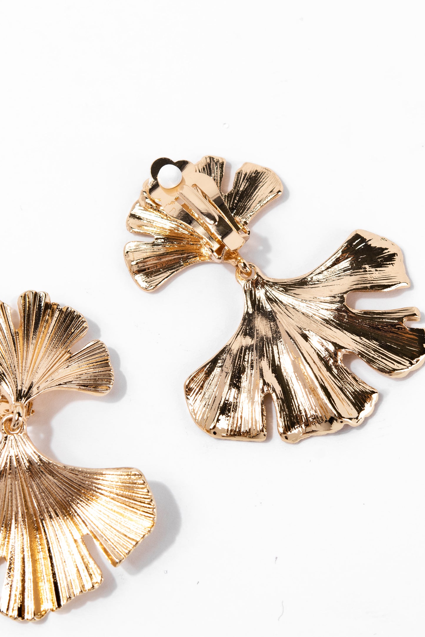 Julia Leaf Textured Clip-On Earrings