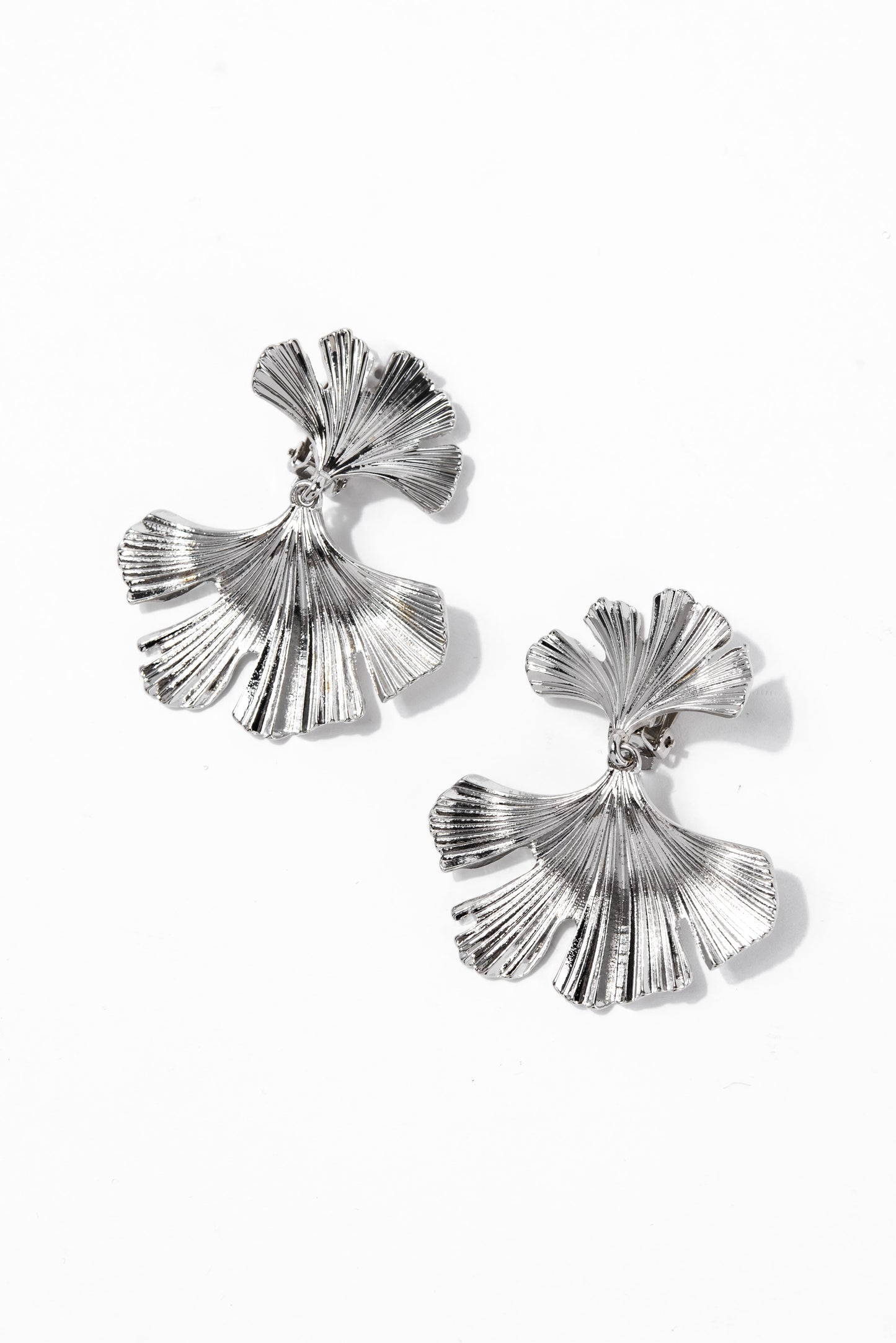 Julia Leaf Textured Clip-On Earrings