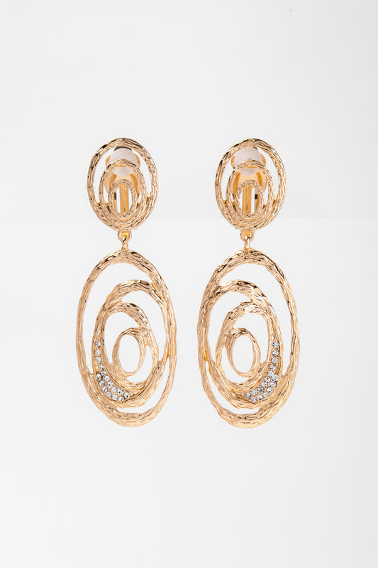 Elena Rose Metal Clip-On Earrings