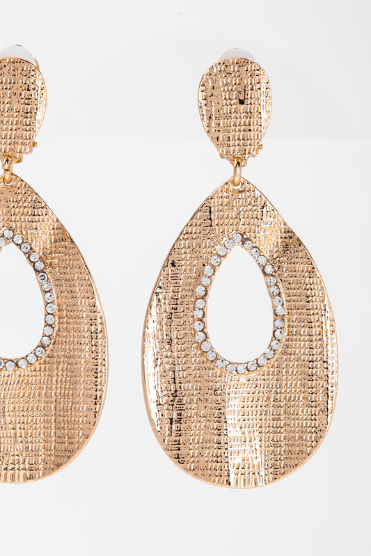 Lilly Teardrop Clip-On Earrings | Gold