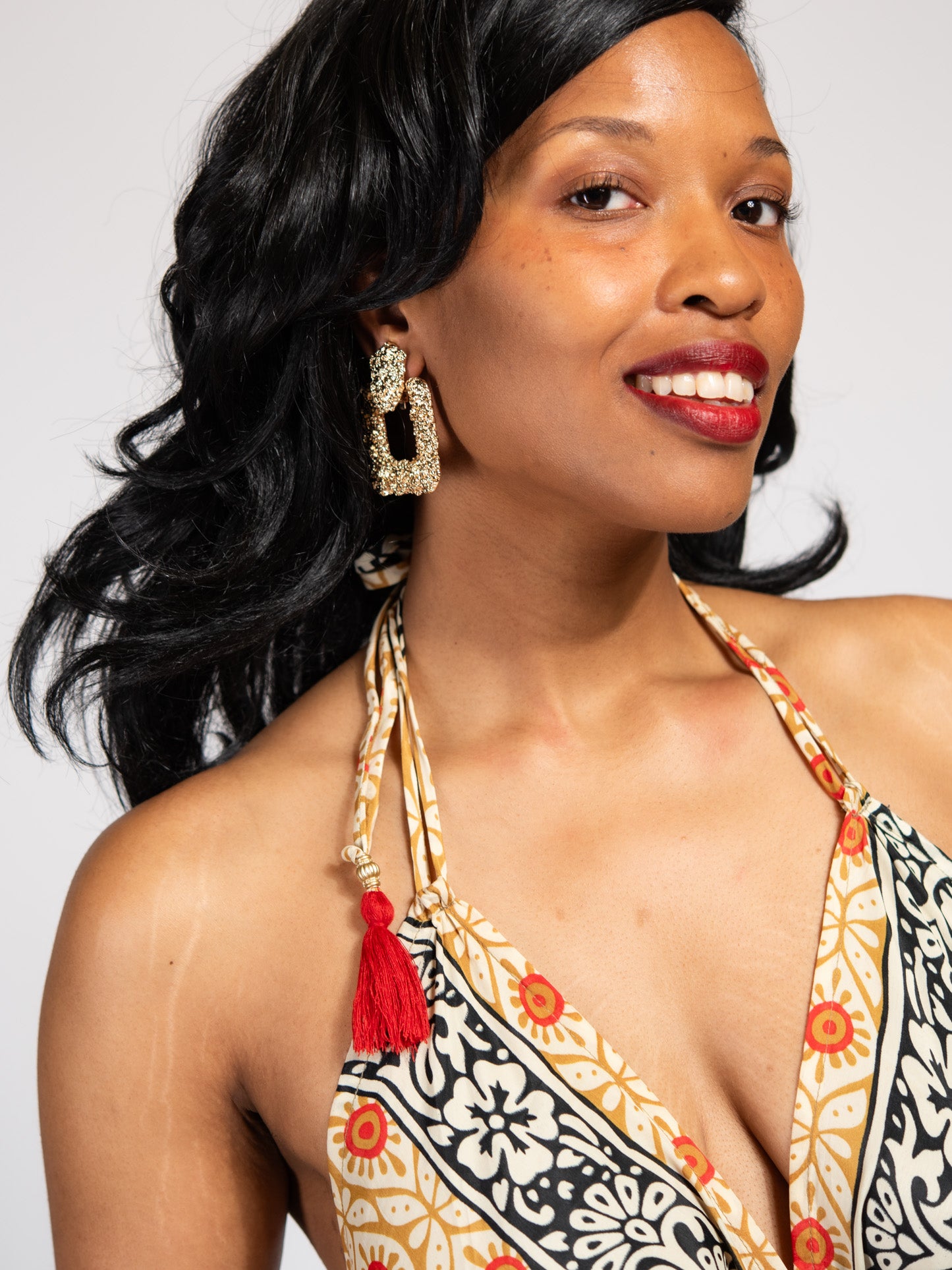 Isabella Metal Clip-On Dangle Earrings