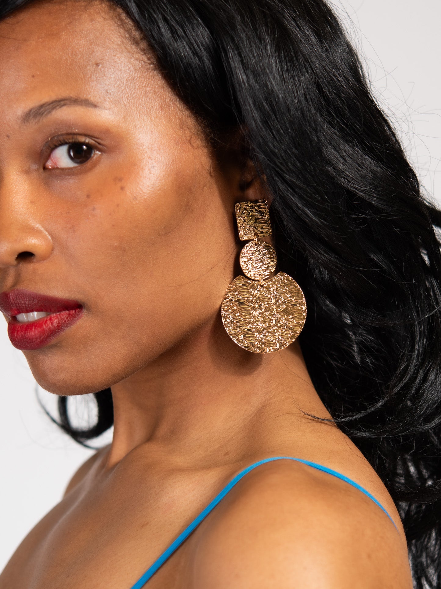 Elsie Disc Metal Clip-On Earrings