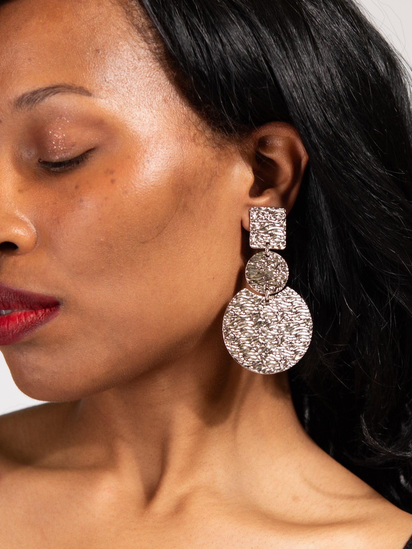 Elsie Disc Metal Clip-On Earrings