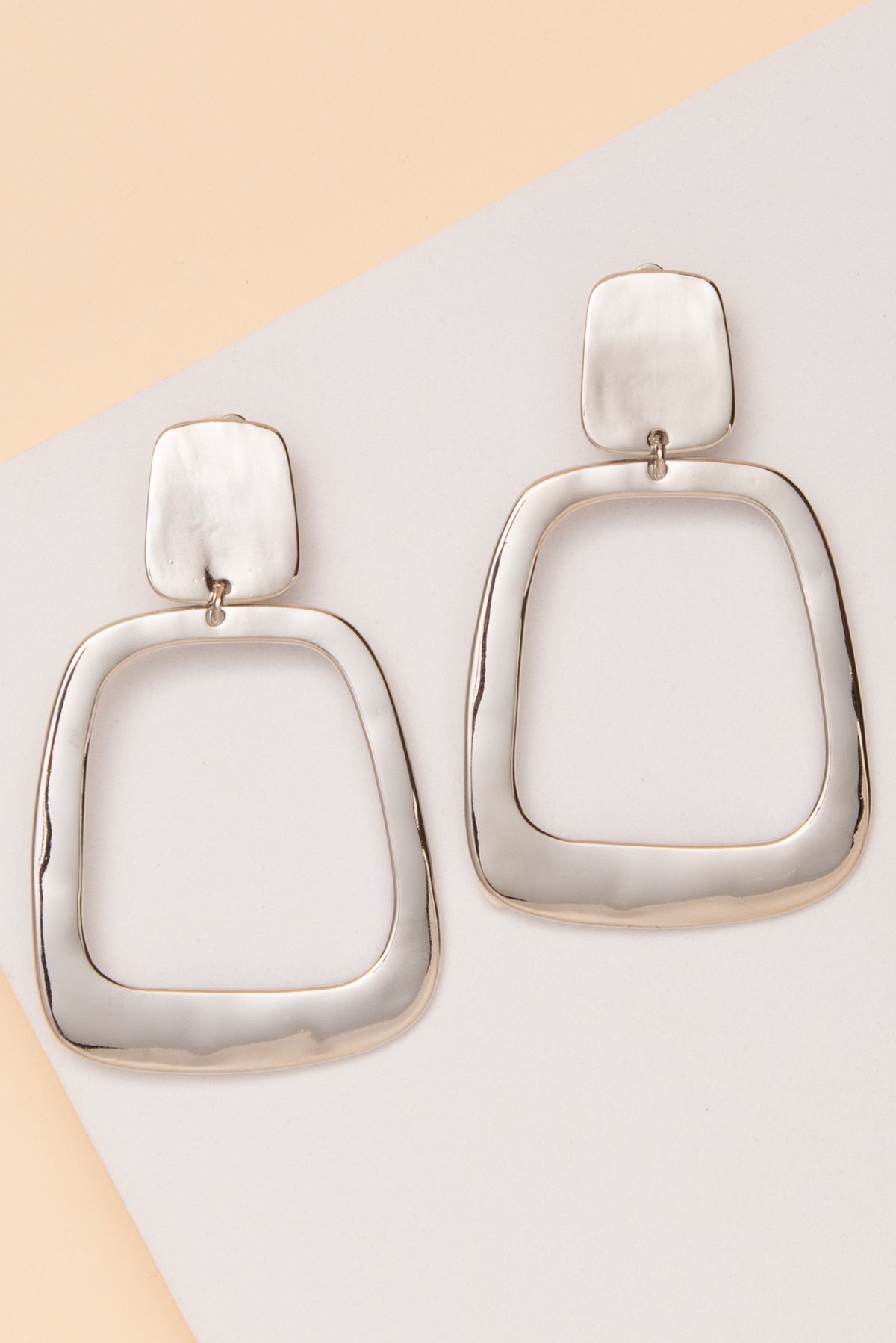 Gracie Open Square Clip-On Earrings | Silver