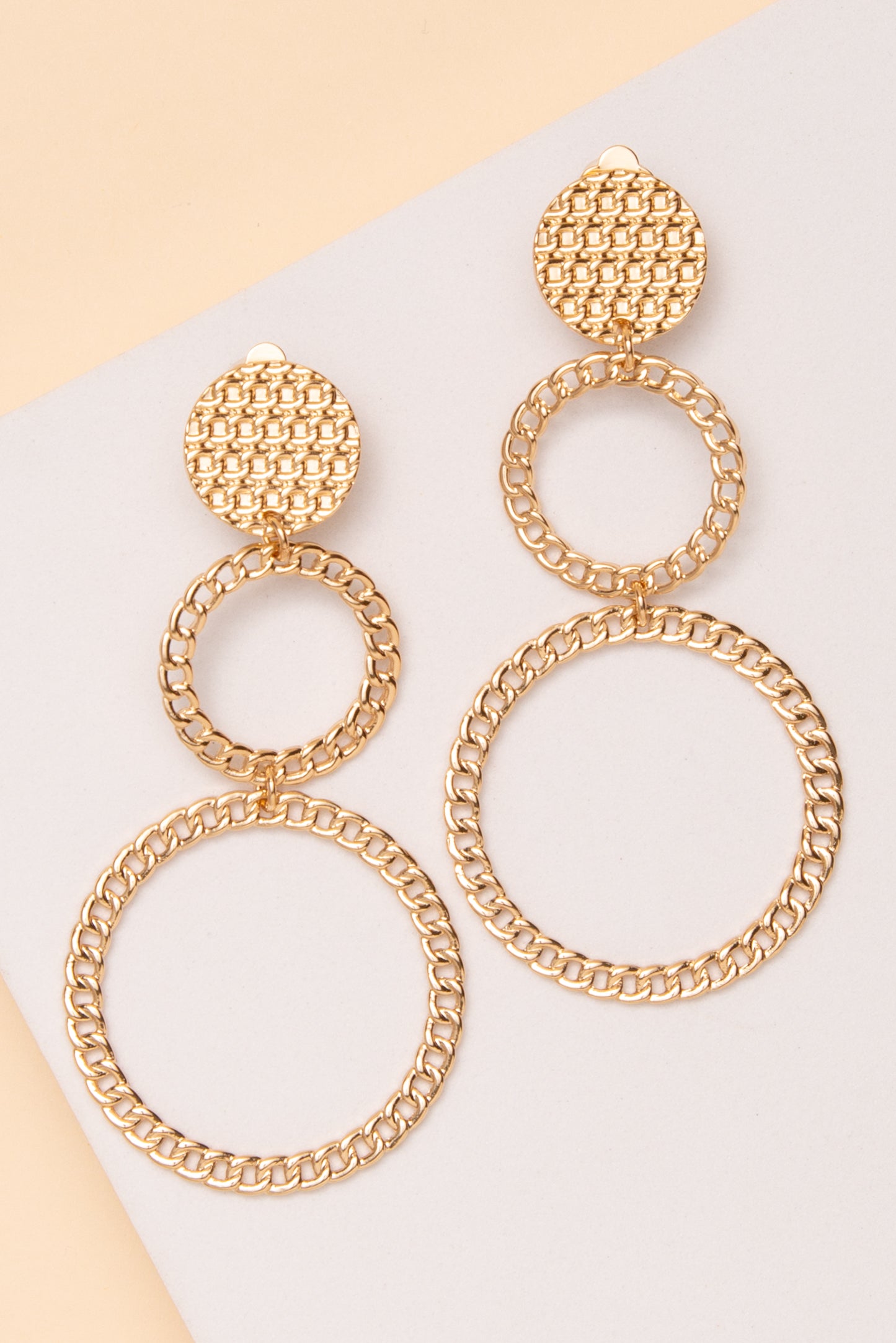Ellie Chain Link Hoop Clip On Earrings