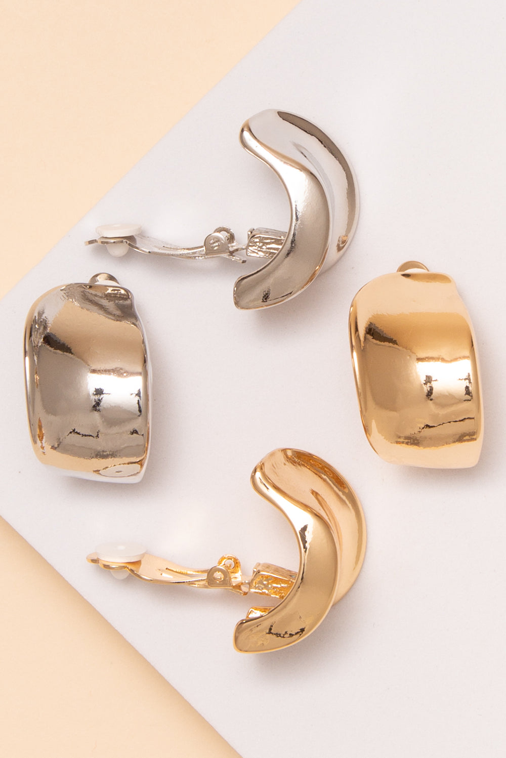 Angelina Huggie Metal Clip Earrings