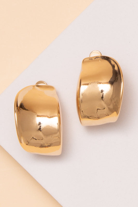 Angelina Huggie Metal Clip Earrings | Gold
