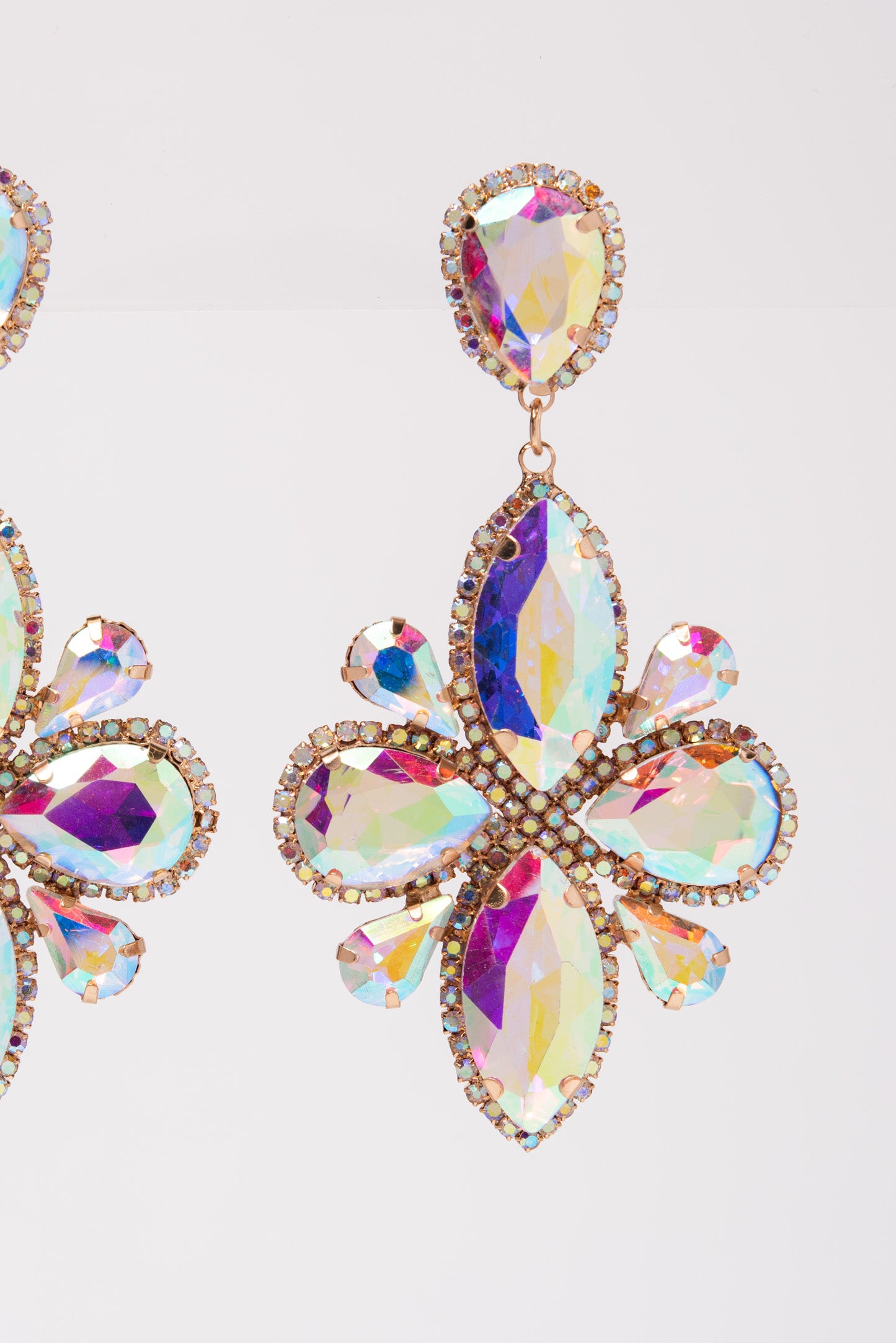Avery Semi Stone Clip-On Earrings