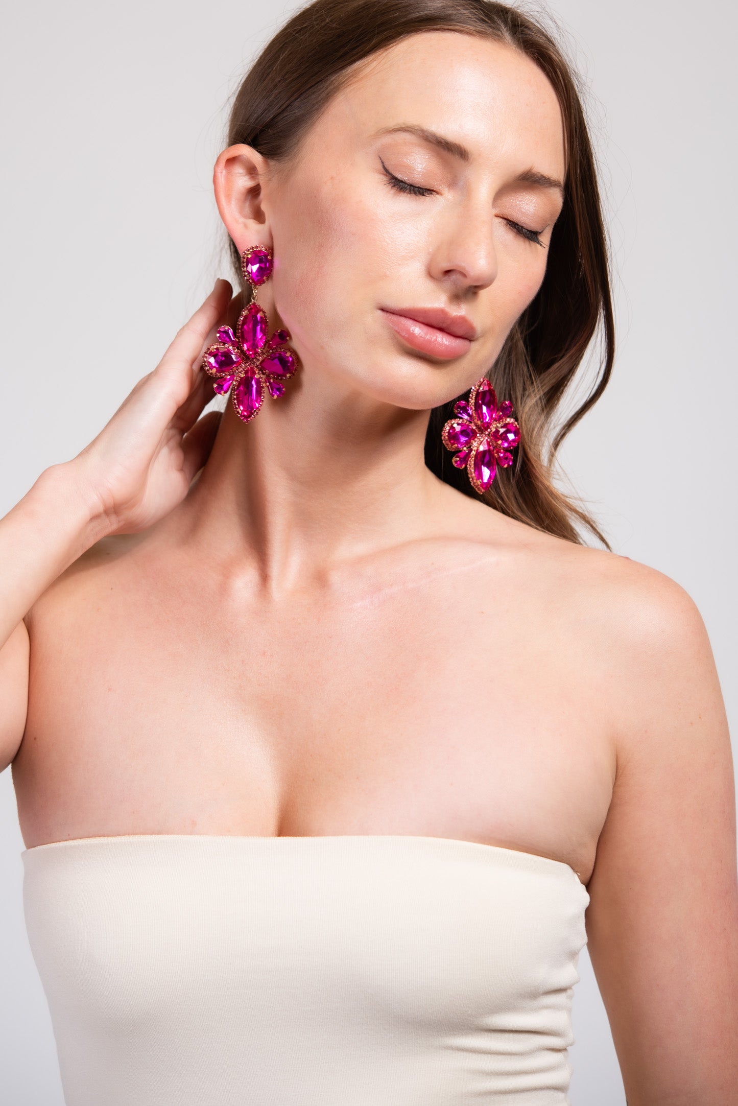 Avery Semi Stone Clip-On Earrings