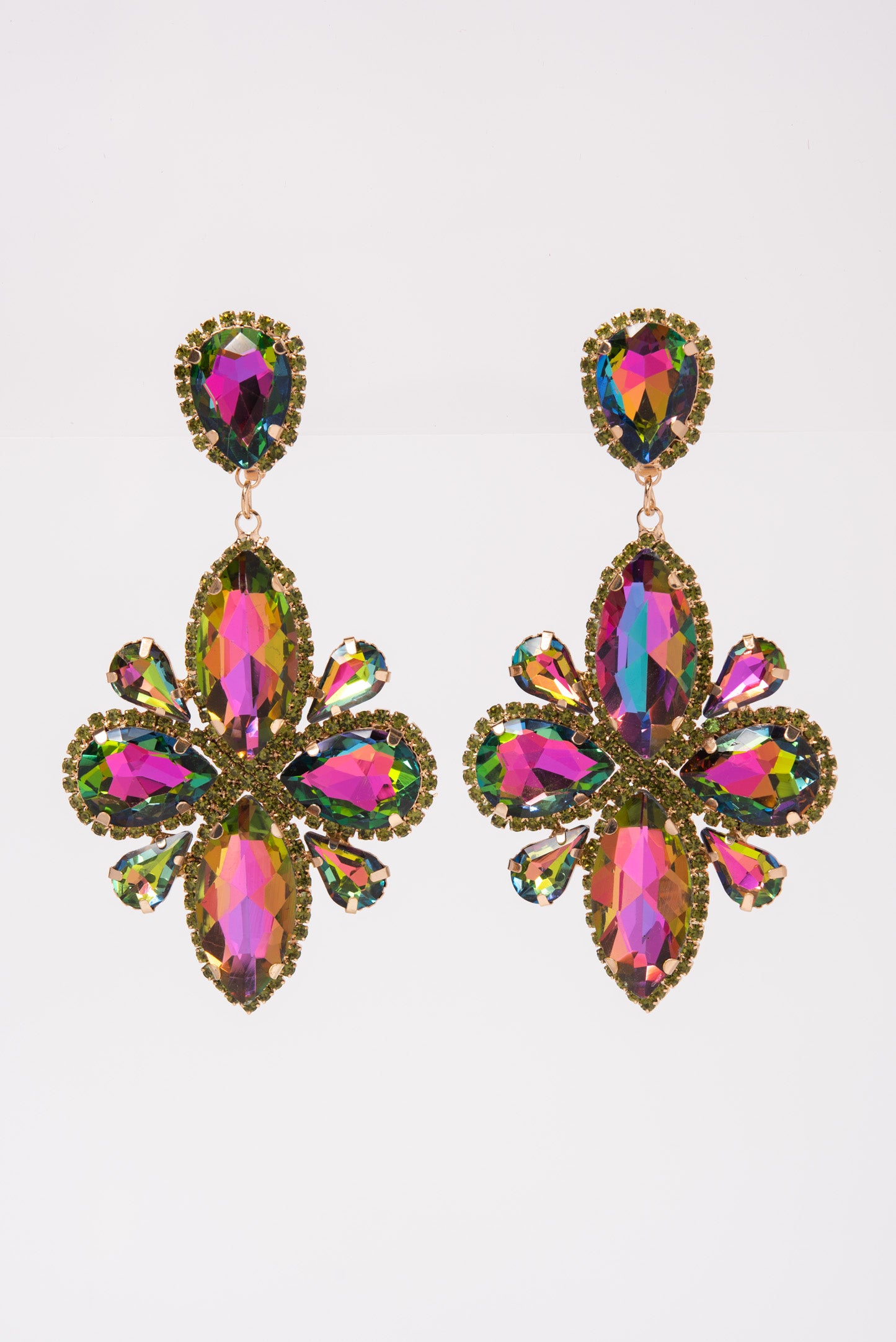 Avery Semi Stone Clip-On Earrings