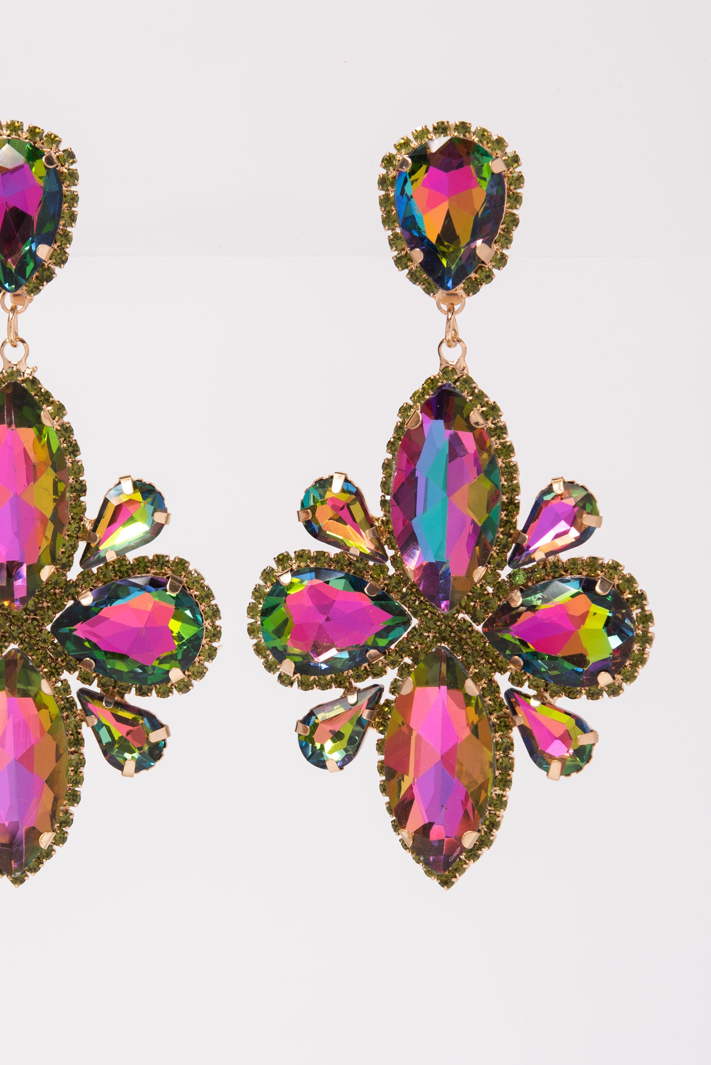 Avery Semi Stone Clip-On Earrings