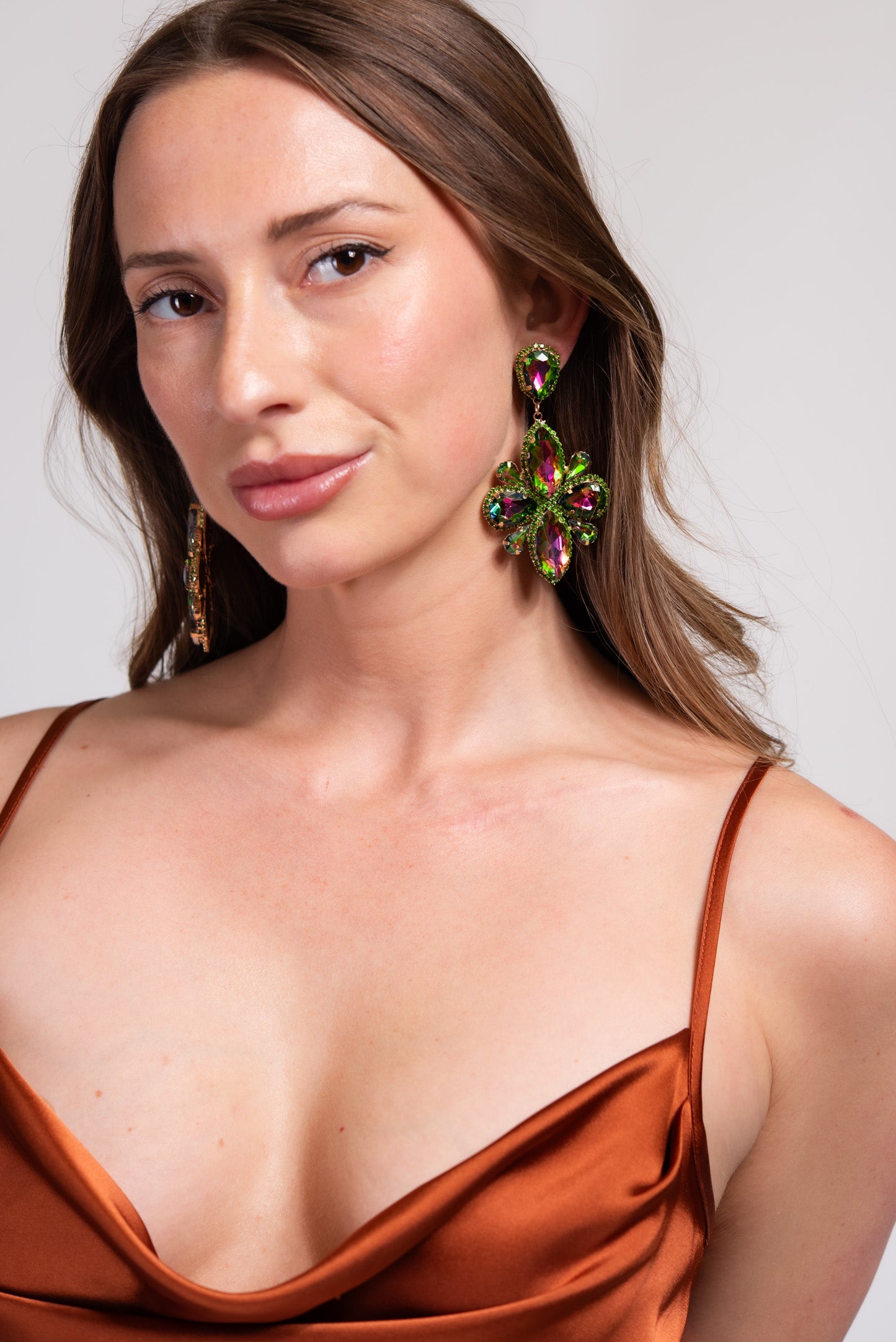 Avery Semi Stone Clip-On Earrings