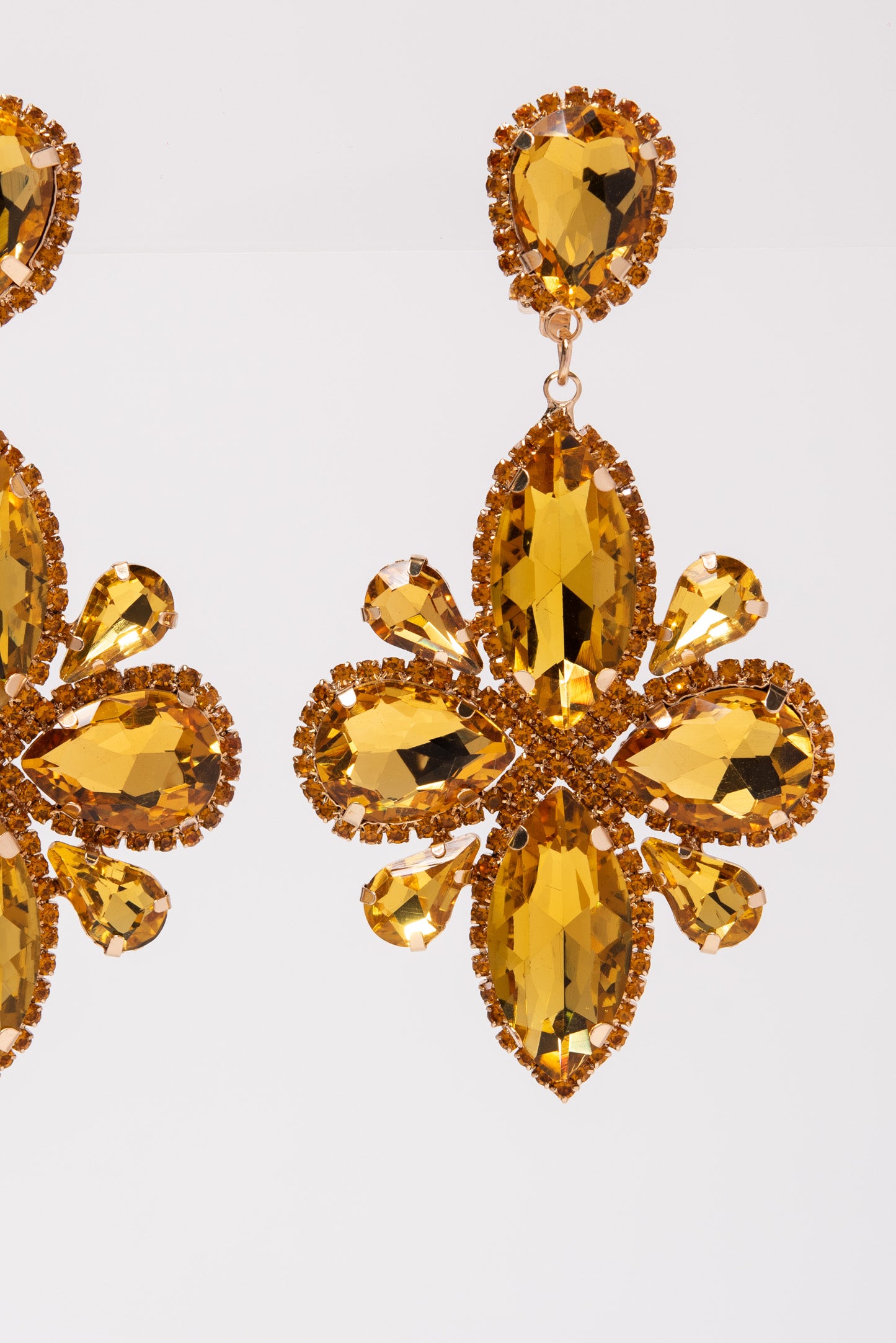 Avery Semi Stone Clip-On Earrings